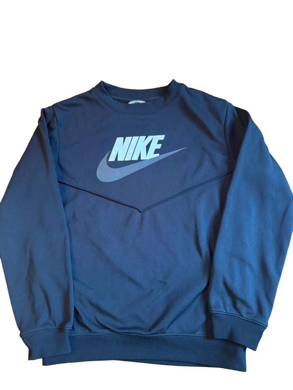 Nike Sportswear Poly Crew Sweatshirt youth Size L Black White h1487